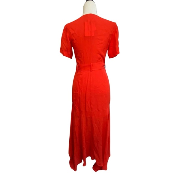 A.L.C. Claire Red Silk Wrap Handkerchief Midi Dress Size 2 NWT $575 - Picture 10 of 15